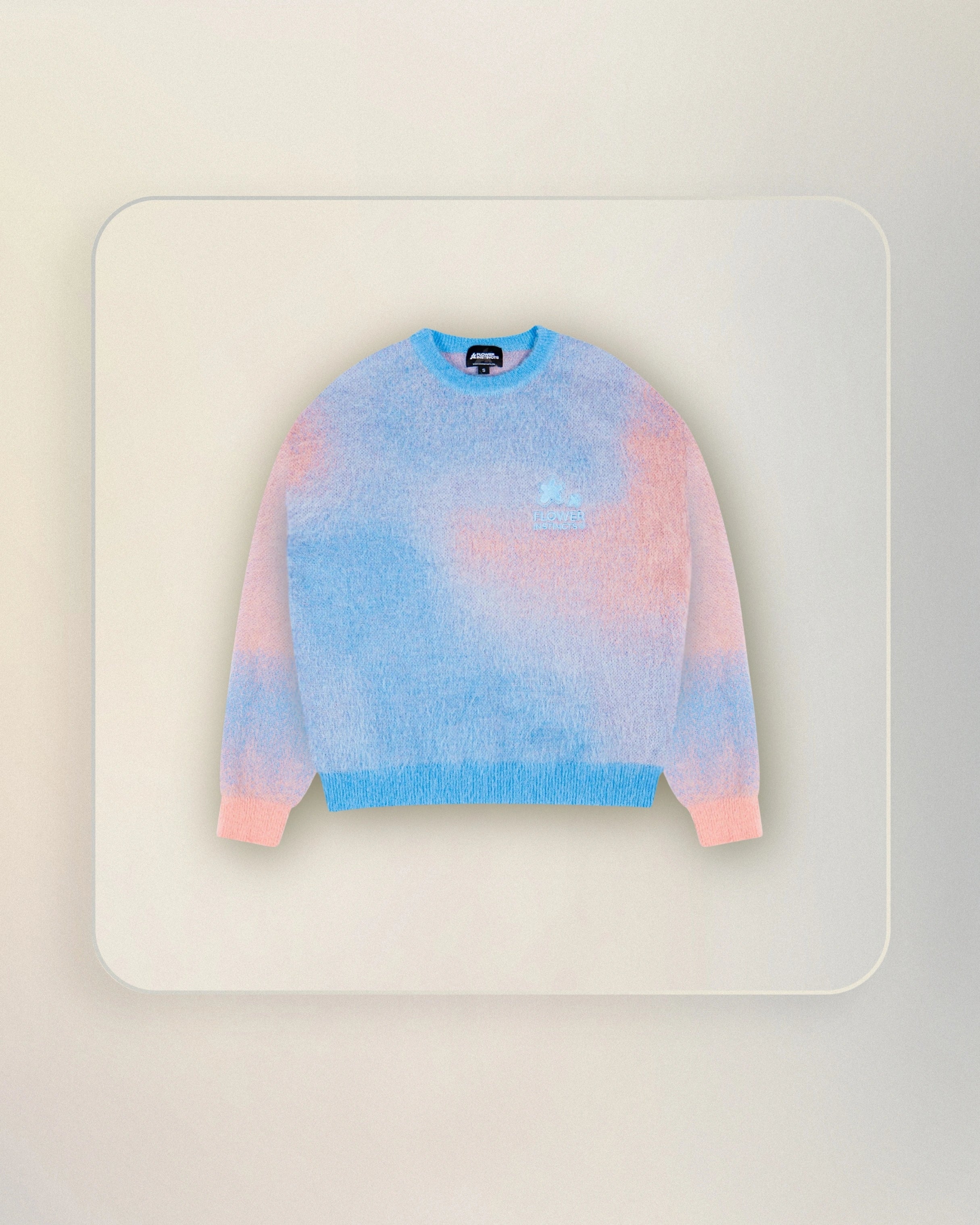 MOHAIR CREWNECK PINK & BLUE