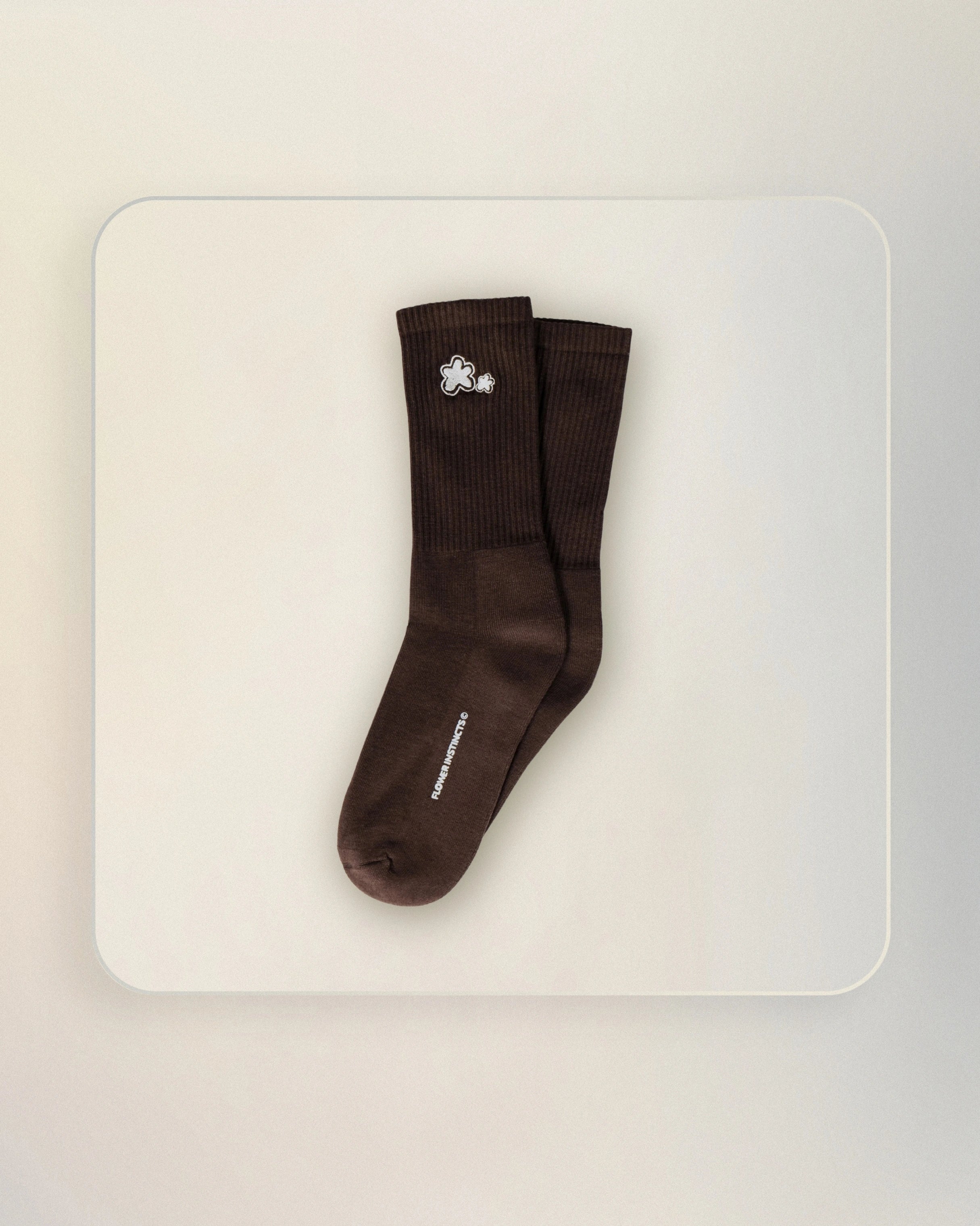 FLOWER SOCKS BROWN