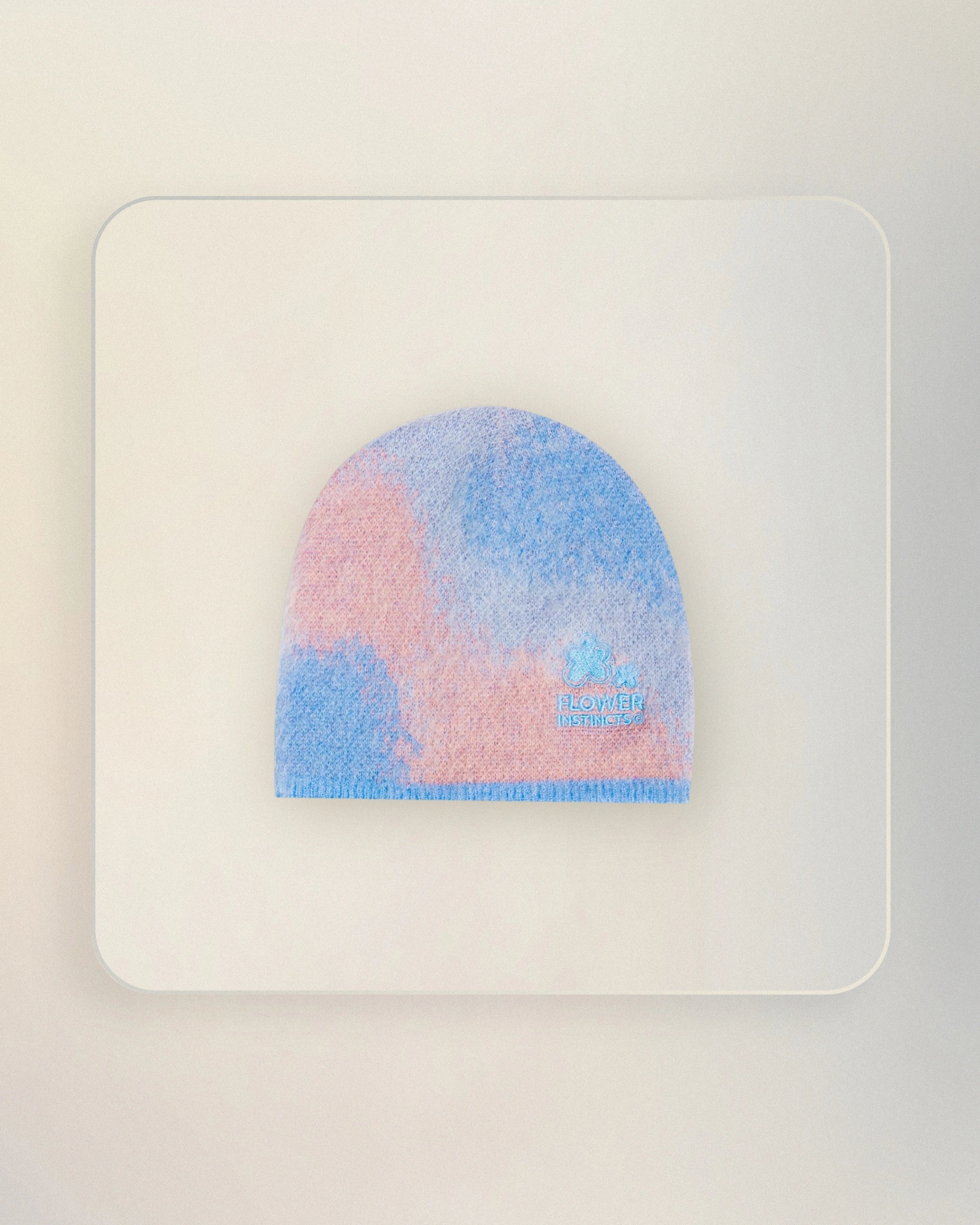 FLOWER BEANIE PINK & BLUE