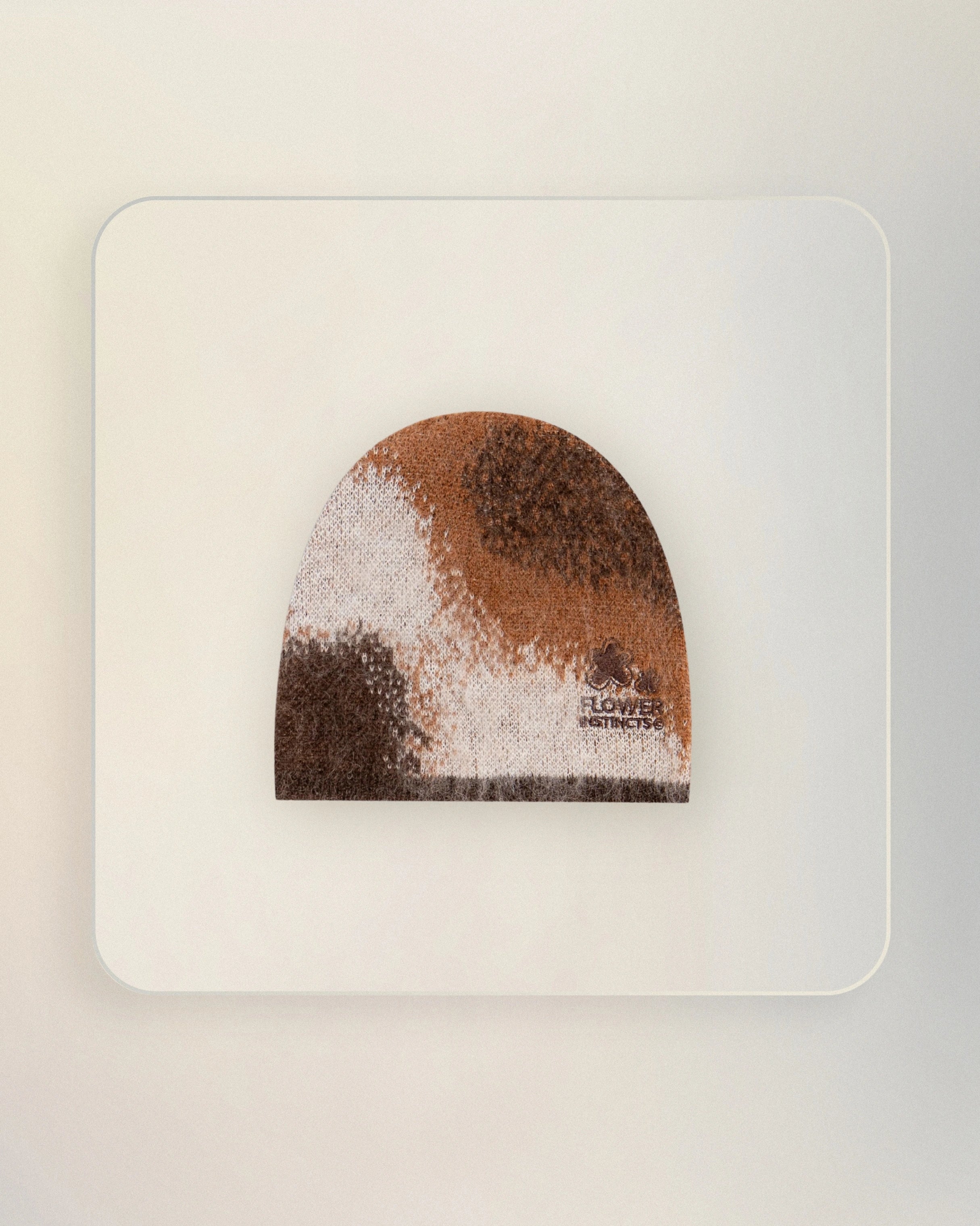 FLOWER BEANIE BROWN