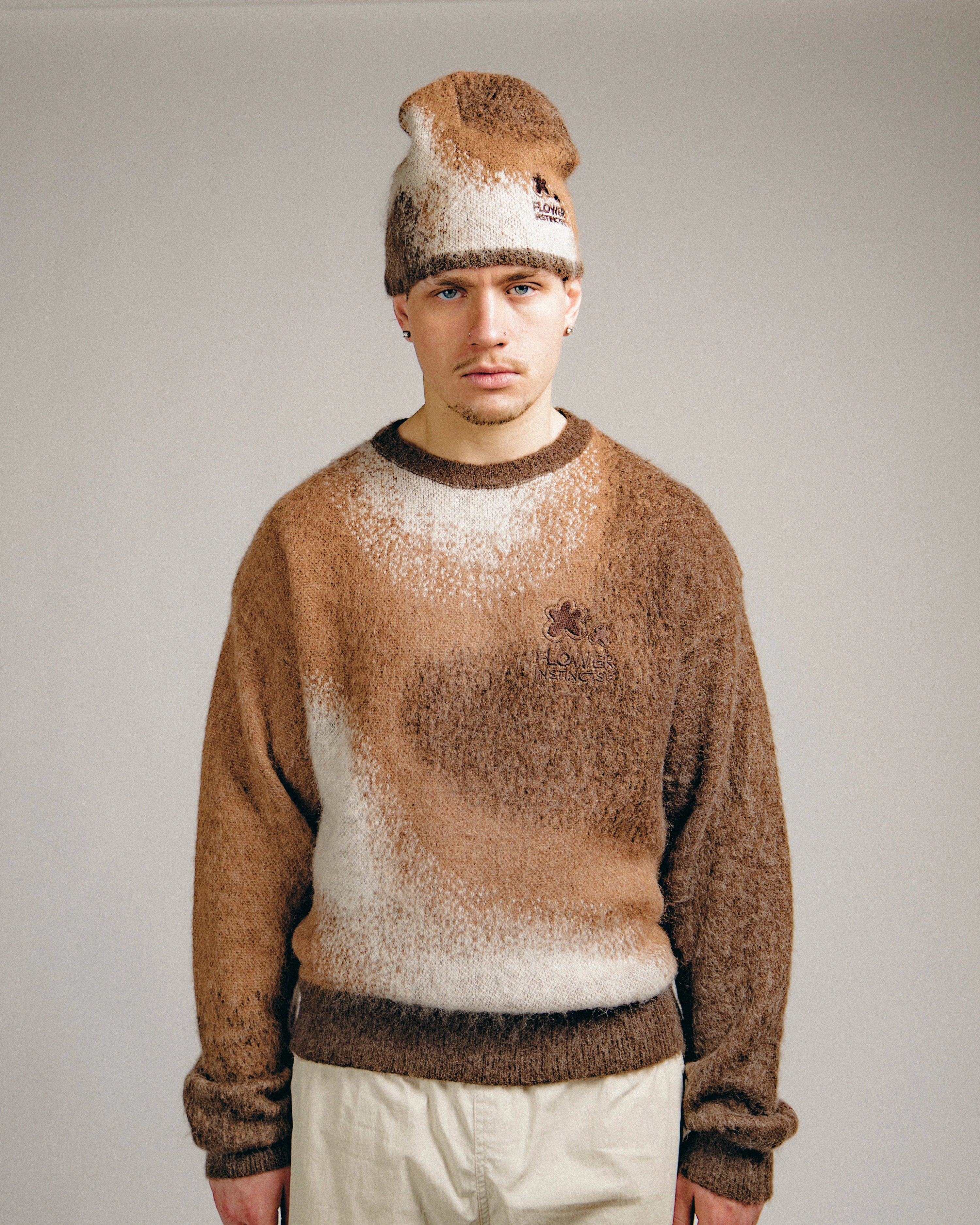 MOHAIR CREWNECK BROWN