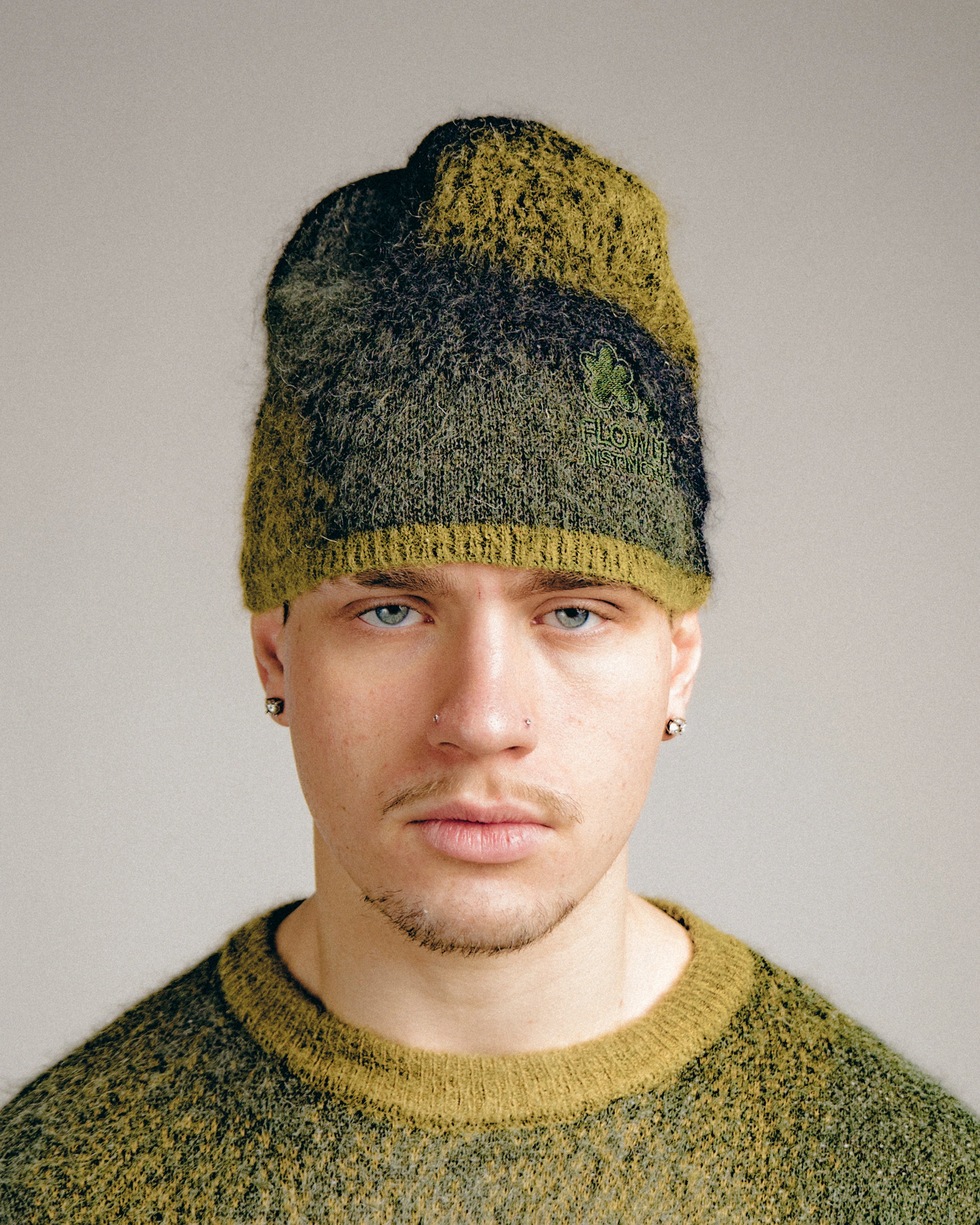 FLOWER BEANIE GREEN
